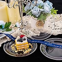 Vista 59 de I00000 60PCS Clear Gold Dessert Plates, Clear Plastic Plates with Gold Rim 7 Inch, Fancy Disposable Wedding Plate Heavy Duty for Thanksgiving