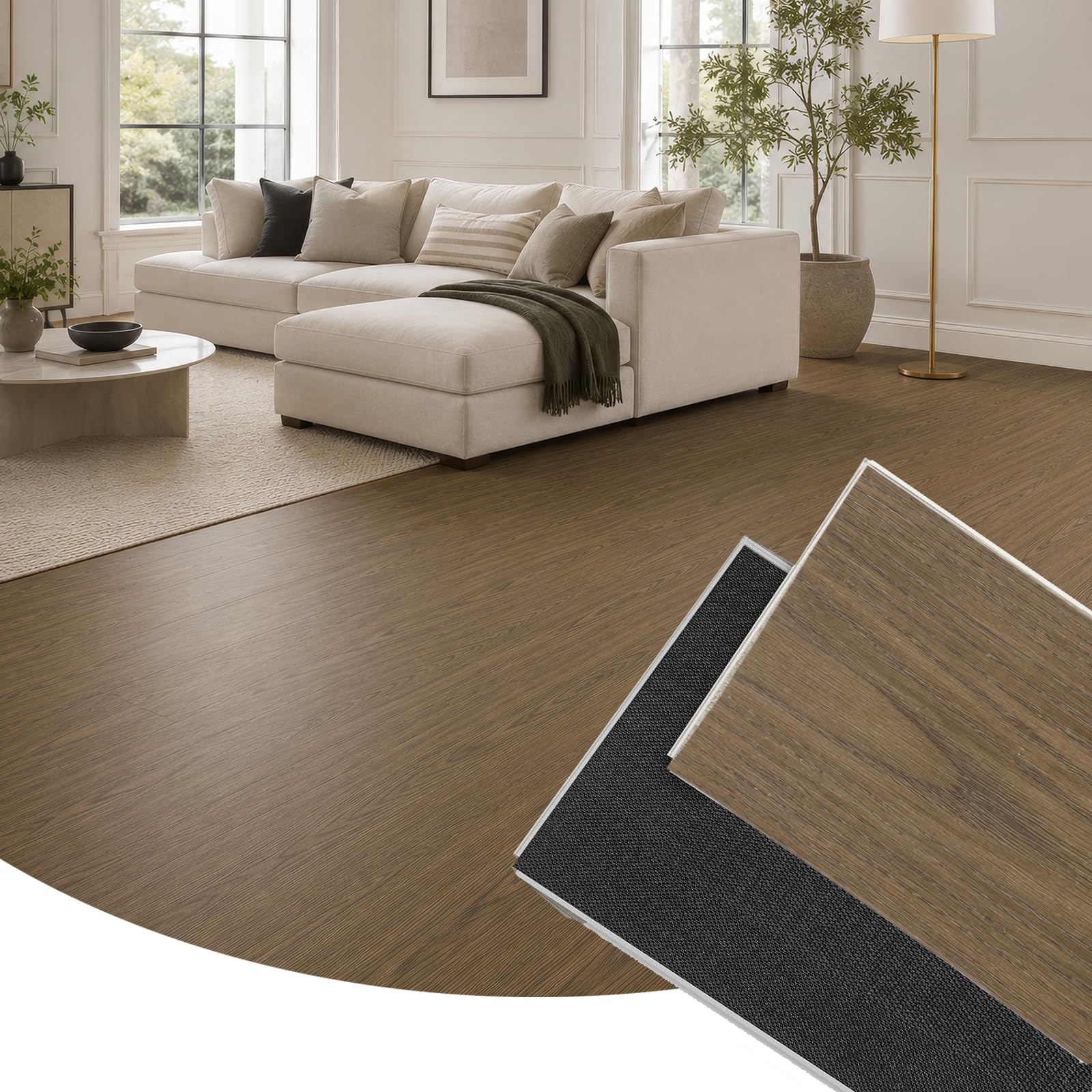 18-Pack 1.47㎡ Click Vinyl Flooring,Wooden Laminate Flooring, 12.8x 64 Cm