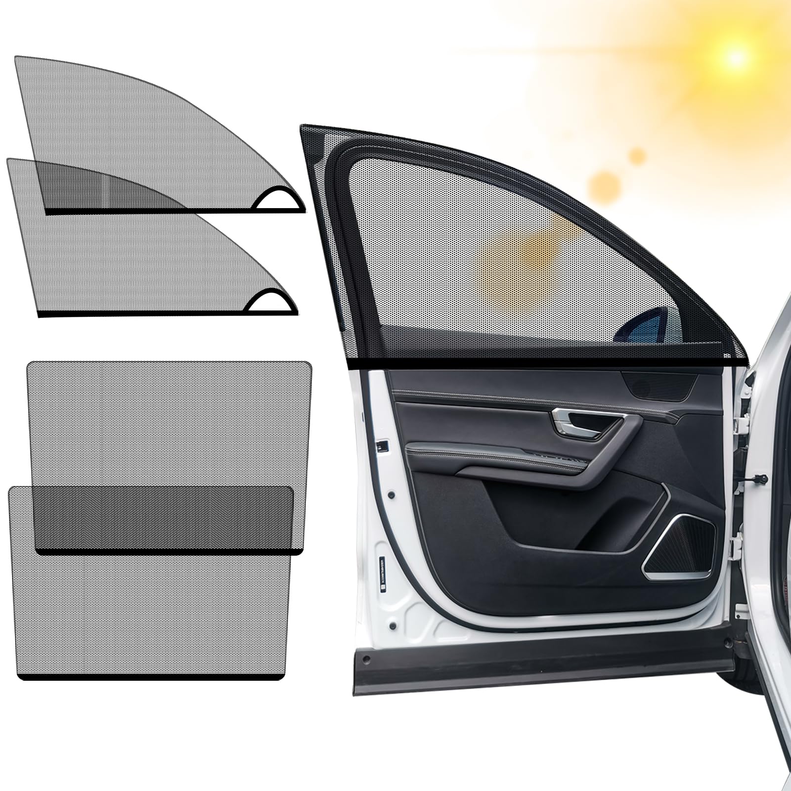Bcautay 4 Pack Car Window Shades for Baby, Car Rear Side Window Shade Fit for 96% Cars SUVs, Anti-Sun Glare, Reduce UV Rays
