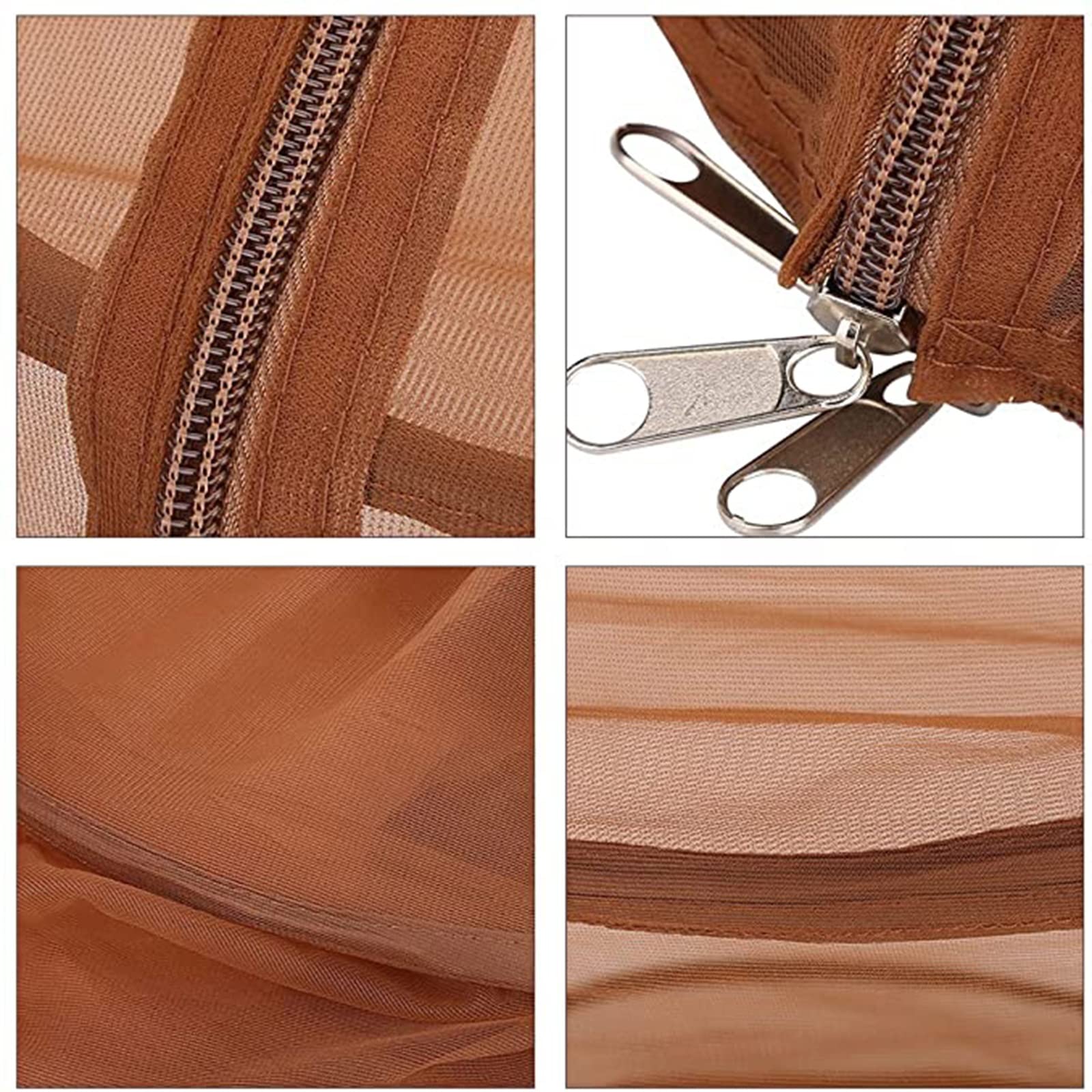 Filet de Séchage en Maille Panier Suspendu Pliable avec Sac de Rangement pour Cuisine en Plein Air Plat Nourriture Camping (Color : Brown, Size : 76x38cm)