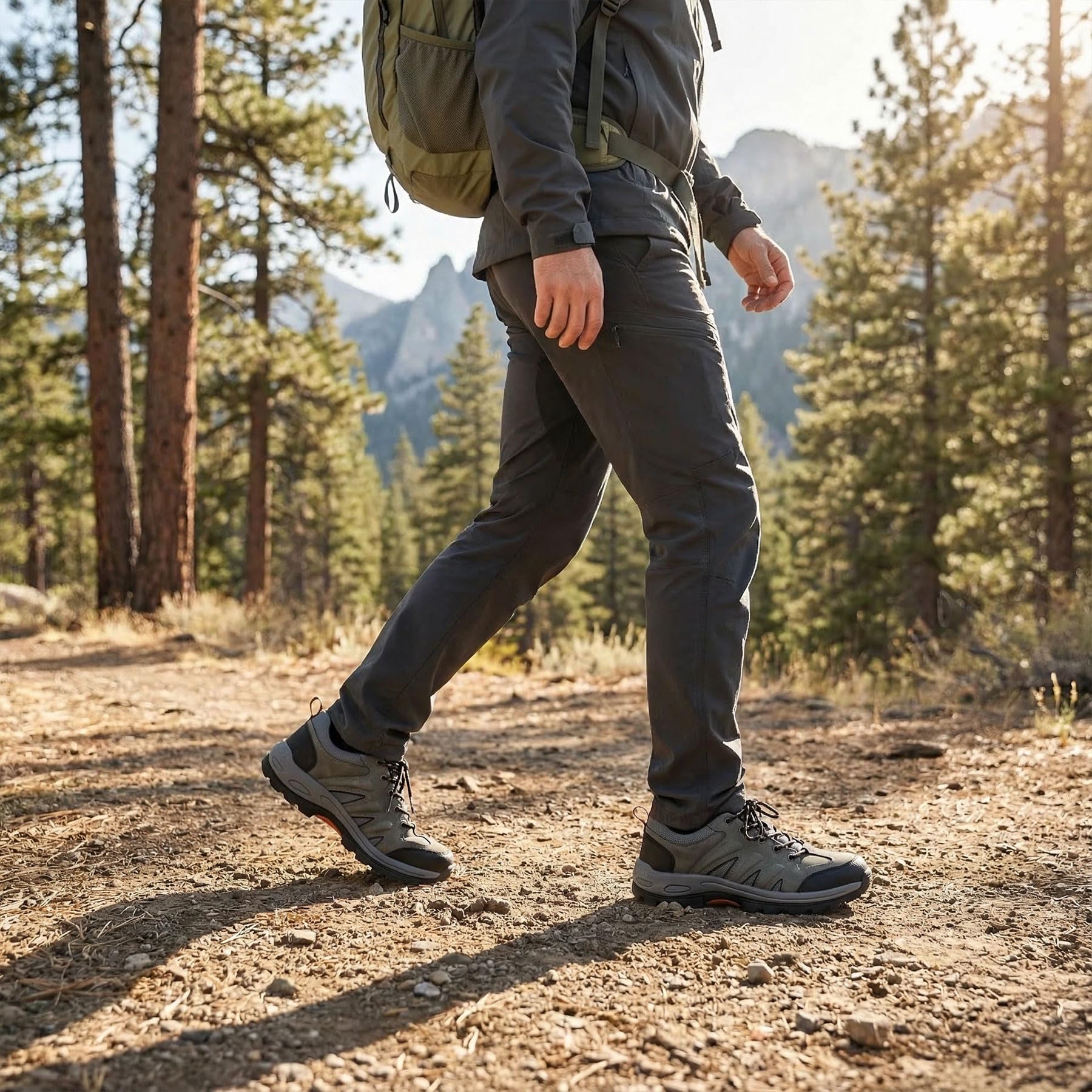 YOUTHUP Hommes Chaussures de Randonnée D'extérieur Antidérapantes et Respirantes Chaussure Basse pour Marche à Lacets Mode