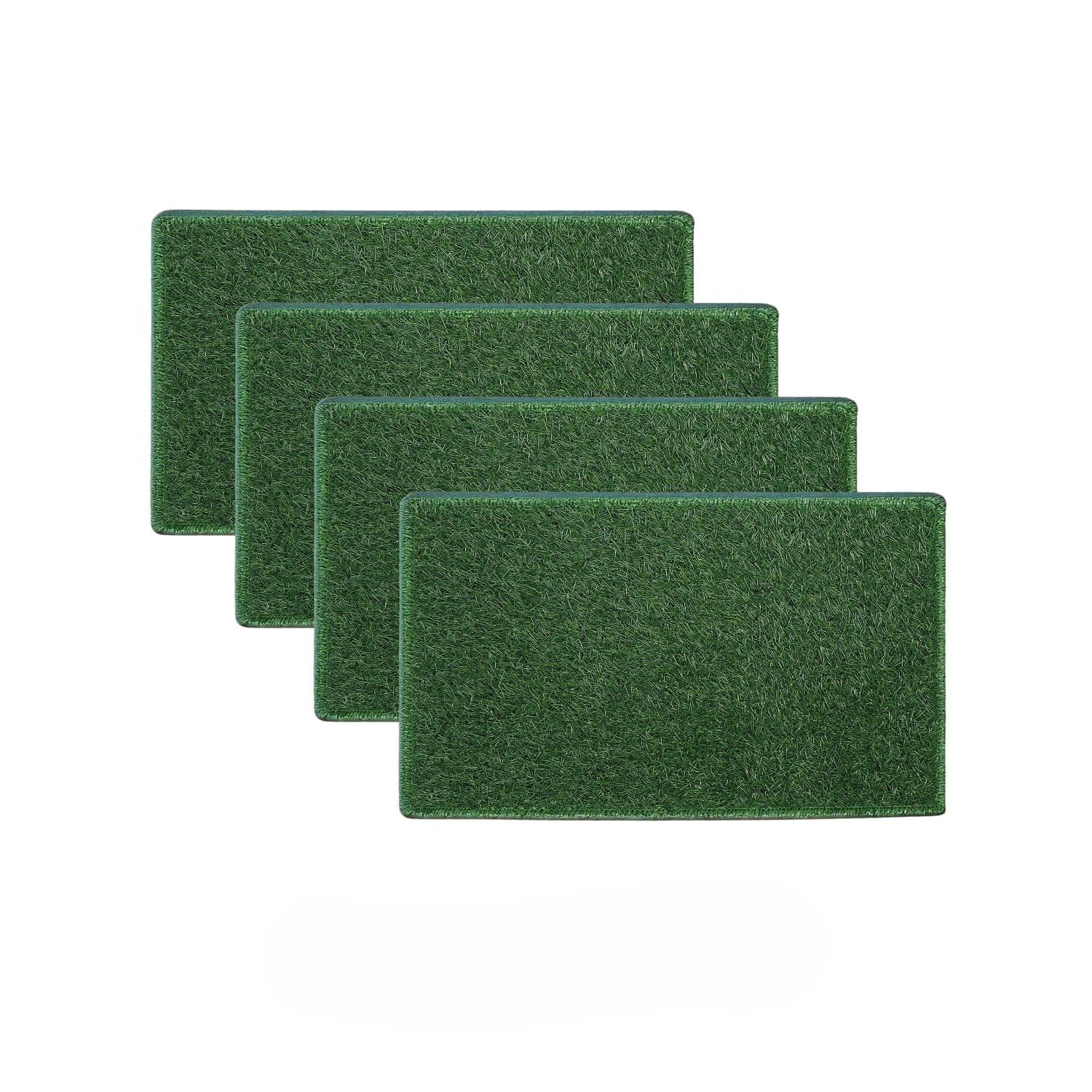 High Density Artificial Grass Mat - [37 x 57 cm] | Multipurpose Synthetic Turf Carpet for Balcony, Lawn, Garden, Entryway, Office, Terrace – Durable & Easy to Clean (Pack of 4)