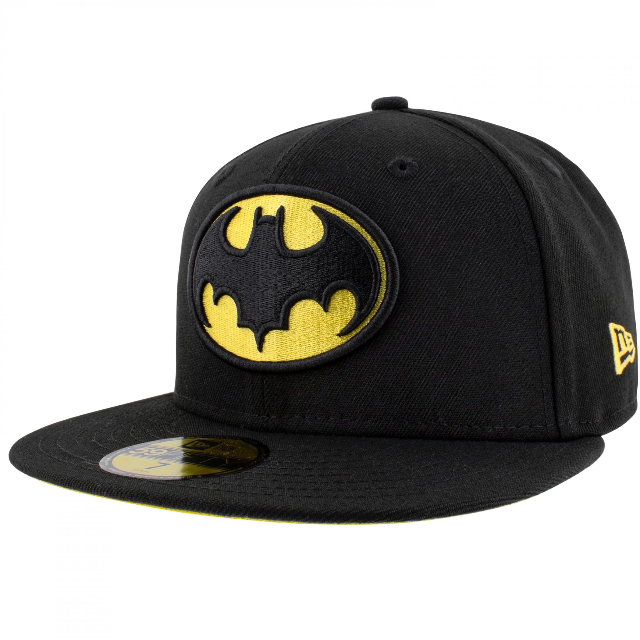 New Era Batman 1989 Keaton Logo 59Fifty Fitted Hat (UK, Numeric, 7 1/2, Black)