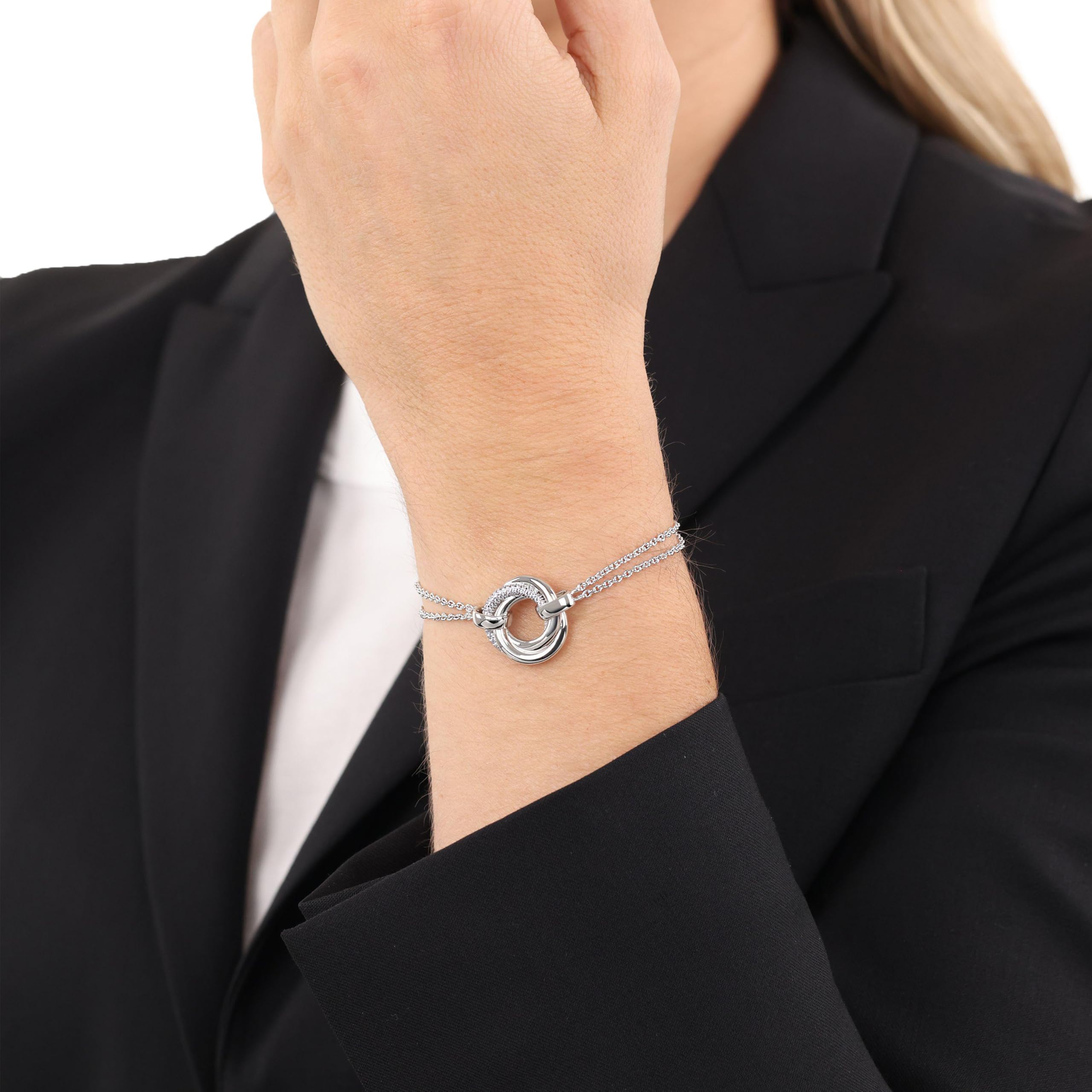 JOOP! Halskette aus 925 Sterling Silber für Damen, Halsschmuck, teilw. mit Schmuckstein, Silber 925 rhodiniert, Kommt in passender Schmuckbox
