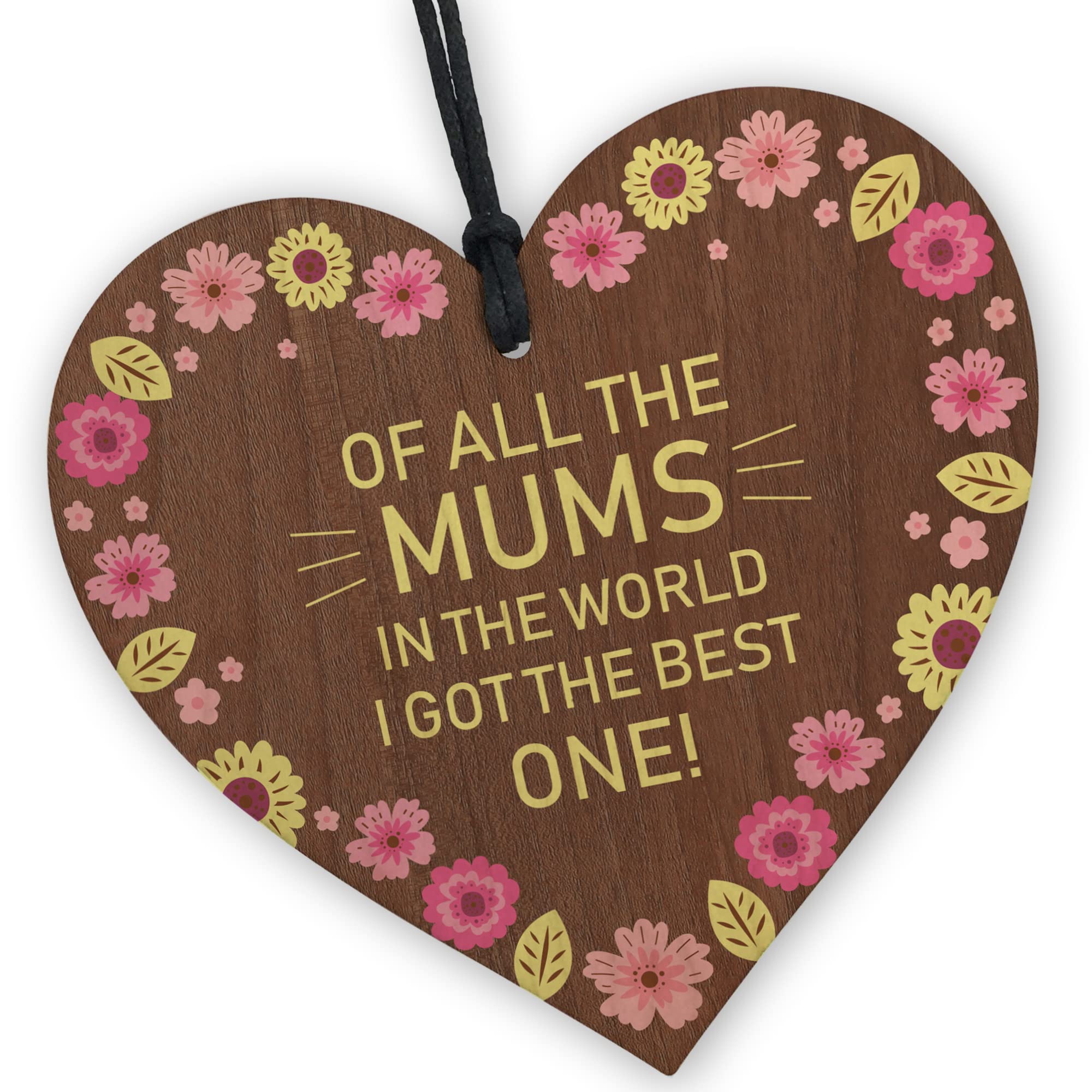 Red Ocean A present for mum | Mothers Day Gifts | Best Mum In The World | Mum Birthday Gift Ideas | Handmade Wooden Heart | mother from daughter thank you | Mum Gifts From Son
