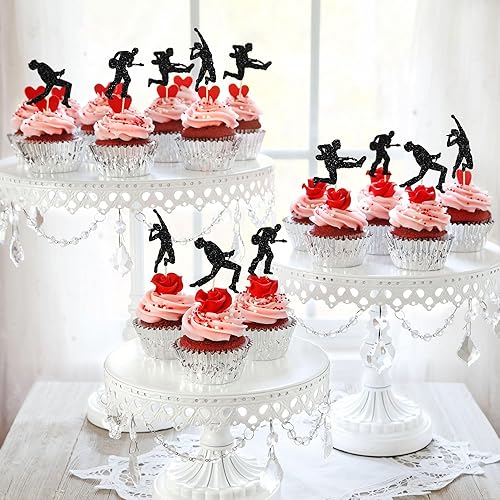 Miniatura 6 de 24 adornos para cupcakes de despedida de soltera con purpurina múltiple para decoración de pasteles, para boda, compromiso, despedida de soltera,