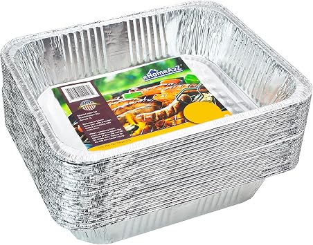 Aluminum Pans Disposable Half Size 20 Pack 9x13 - Heavy Duty Aluminum Foil, 9x13 Baking Pan, Eco-Friendly & Safe, Lightweight, Durable, Recyclable, Great for BBQ & Crawfish Trays