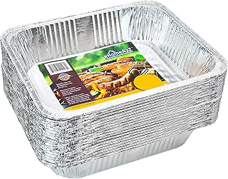 EHOMEA2Z Aluminum Pans Disposable Half Size (20 Pack) 9x13 - Heavy Duty Aluminum Foil, 9x13 Baking Pan, Eco-Friendly & Safe, Lightweight, Durable, Recyclable, Great for BBQ & Crawfish Trays