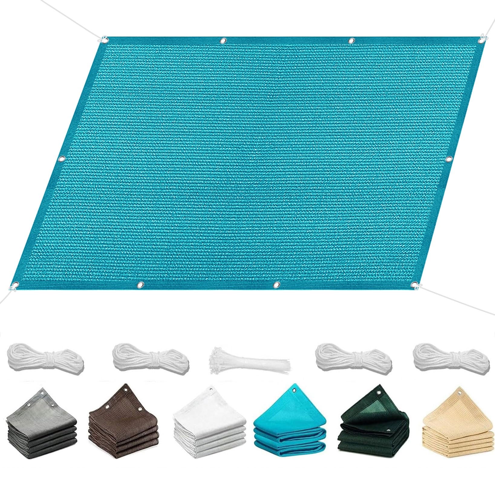 Toldo vela de sombra para patio y plantas flores con cuerdas de sujeción