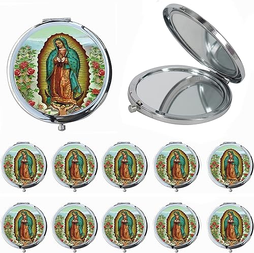 Espejo compacto Nuestra Señora de Guadalupe (paquete de 12 piezas) – Bautizo Favor/Bautizo Recuerdos de Bautizo