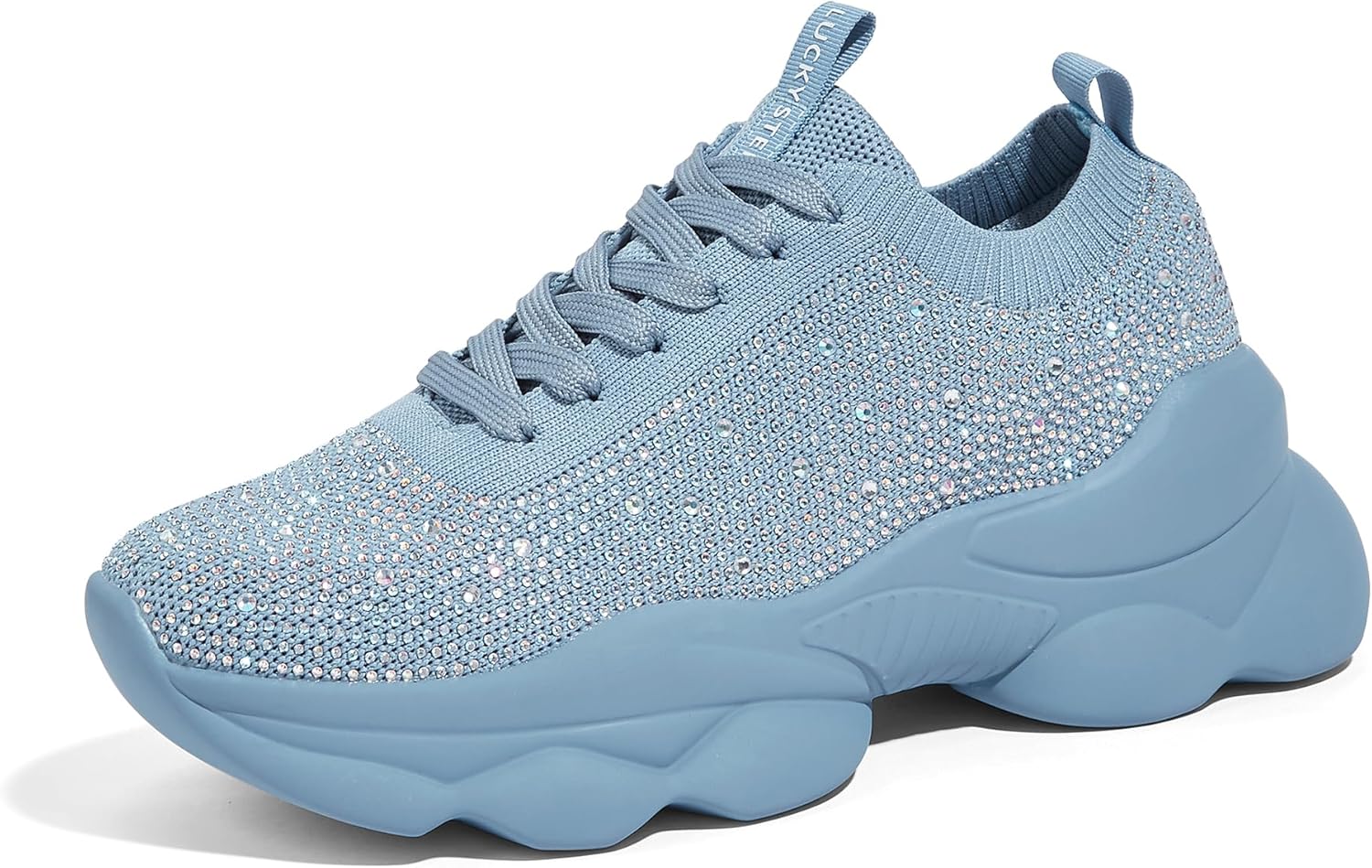 Walking Shoes Bling Sock Shoes LUCKY STEP Womens Chunky