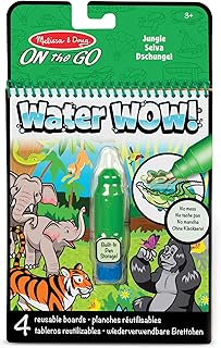 Melissa & Doug Water WOW! Jungle Magic Painting Books with Water Pens | Water Colouring Books for Children Age 3 4 5 6 7 | Travel Toys for Toddlers on Plane Activities for Kids Travel Activity Packs