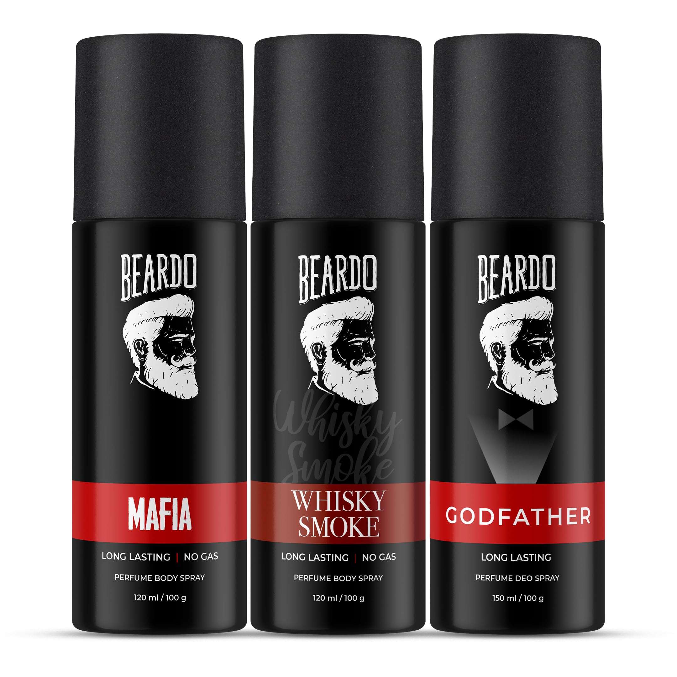 Godfather, Whisky Smoke & Mafia Perfume Body Spray (Set of 3) Citrus Aromatic Spicy | Deodorant | Deo For Men | Long Lasting Perfume| Christmas gift for men | Gift For Friends | Gift for men