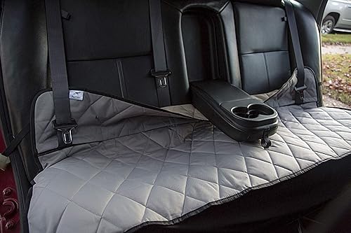 Plush Paws Products Protector de asiento de automóvil Just Bench de alta calidad, costuras de diamante, lavable e impermeable, funda para asiento de
