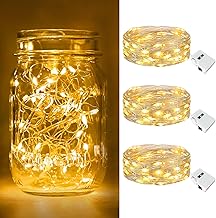 btfarm 3 Packs/3 Modes, 6.5ft 20 LED Small String Lights Battery Operated Battery Operated for Party Christmas DIY Wedding Indoor Decoration (Warm White)