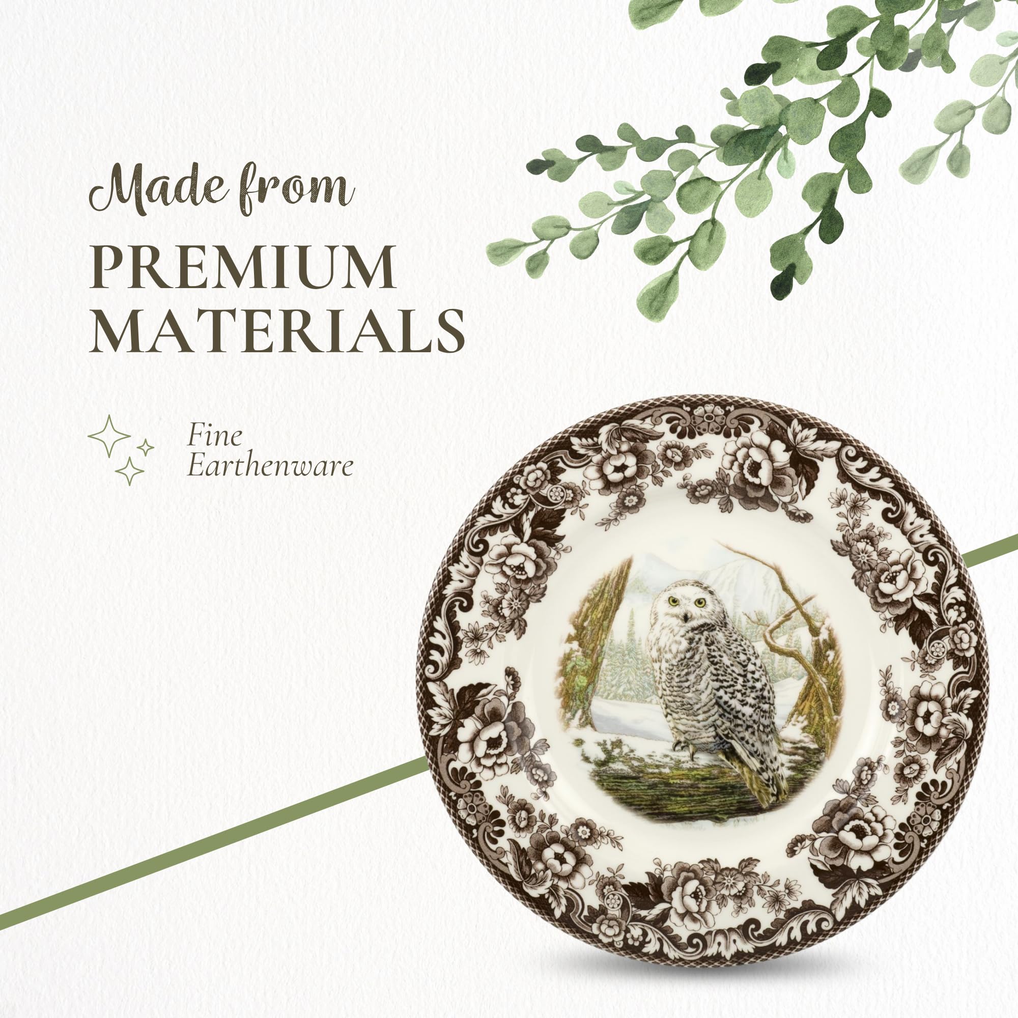 Amazon.com: Spode Woodland Snowy Owl Dinner Plate – Birds of Prey