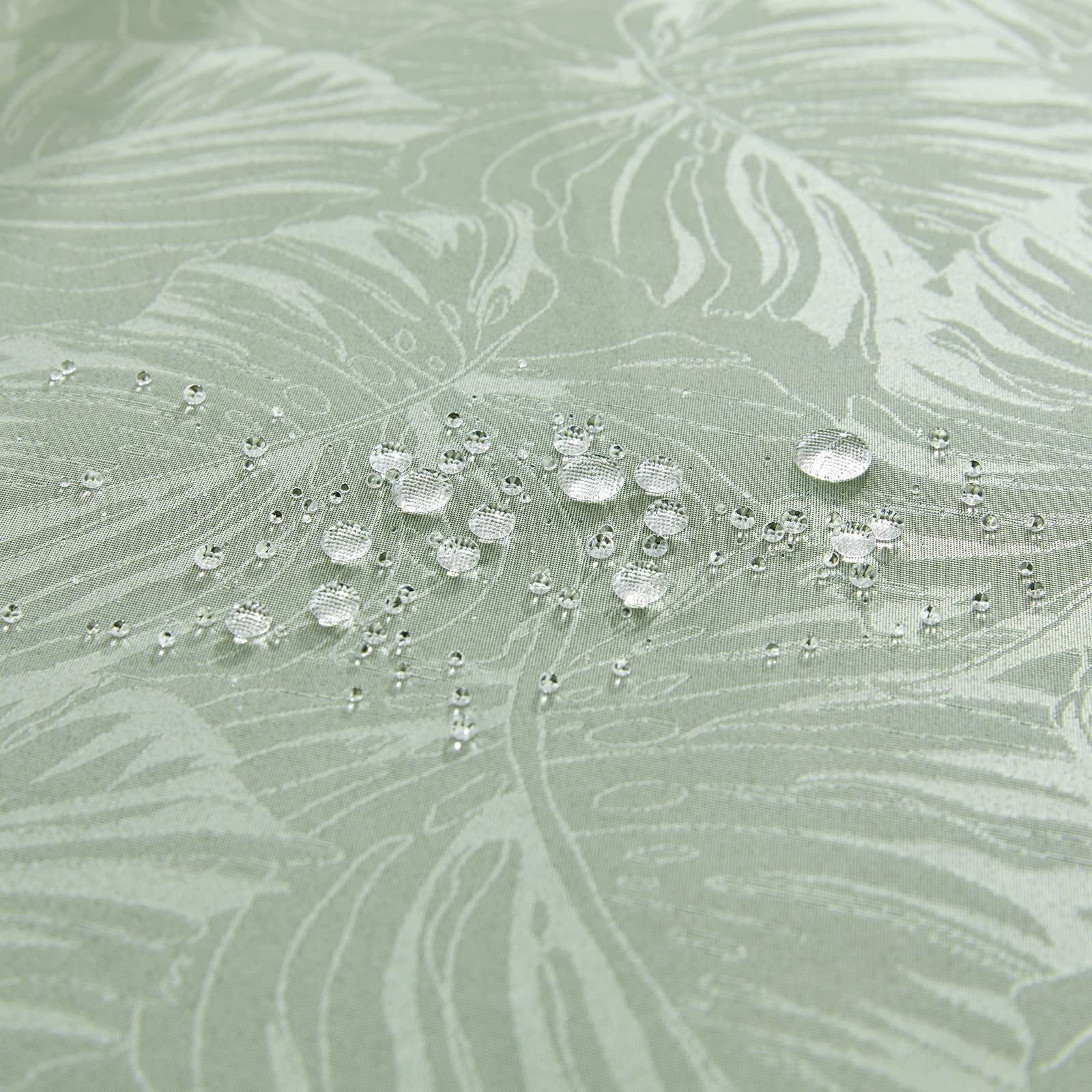 Nappe De Noël Rectangulaire En Jacquard 152 X 259 Cm, Imperméable Et Résistante Aux Taches - Motif Feuilles De Houx Damassées - En Polyester - Pour Salle à Manger, Fête, Intérieur Et