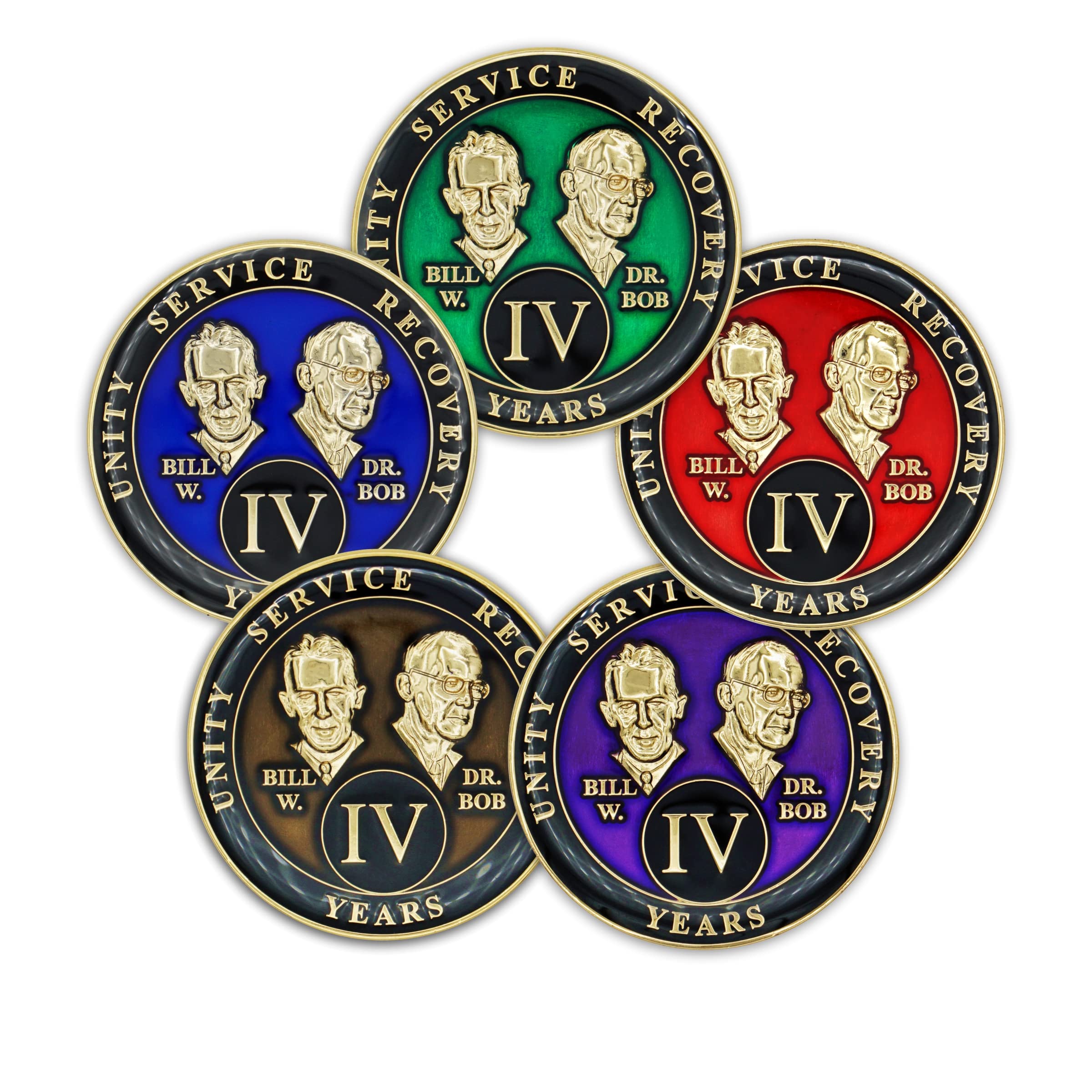 Amazon.com: 4 年清醒硬幣| 創始人三板AA 晶片| 慶祝復原週年紀念代幣| Alcoholics 匿名禮物(半透明黑色) : 辦公用品