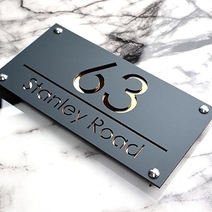 Home Address Numbers For House Laser Cut Modern Floating House Number Sign Front Porch Signs Outdoor