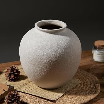 White Ceramic Vase, 7.8 Inch