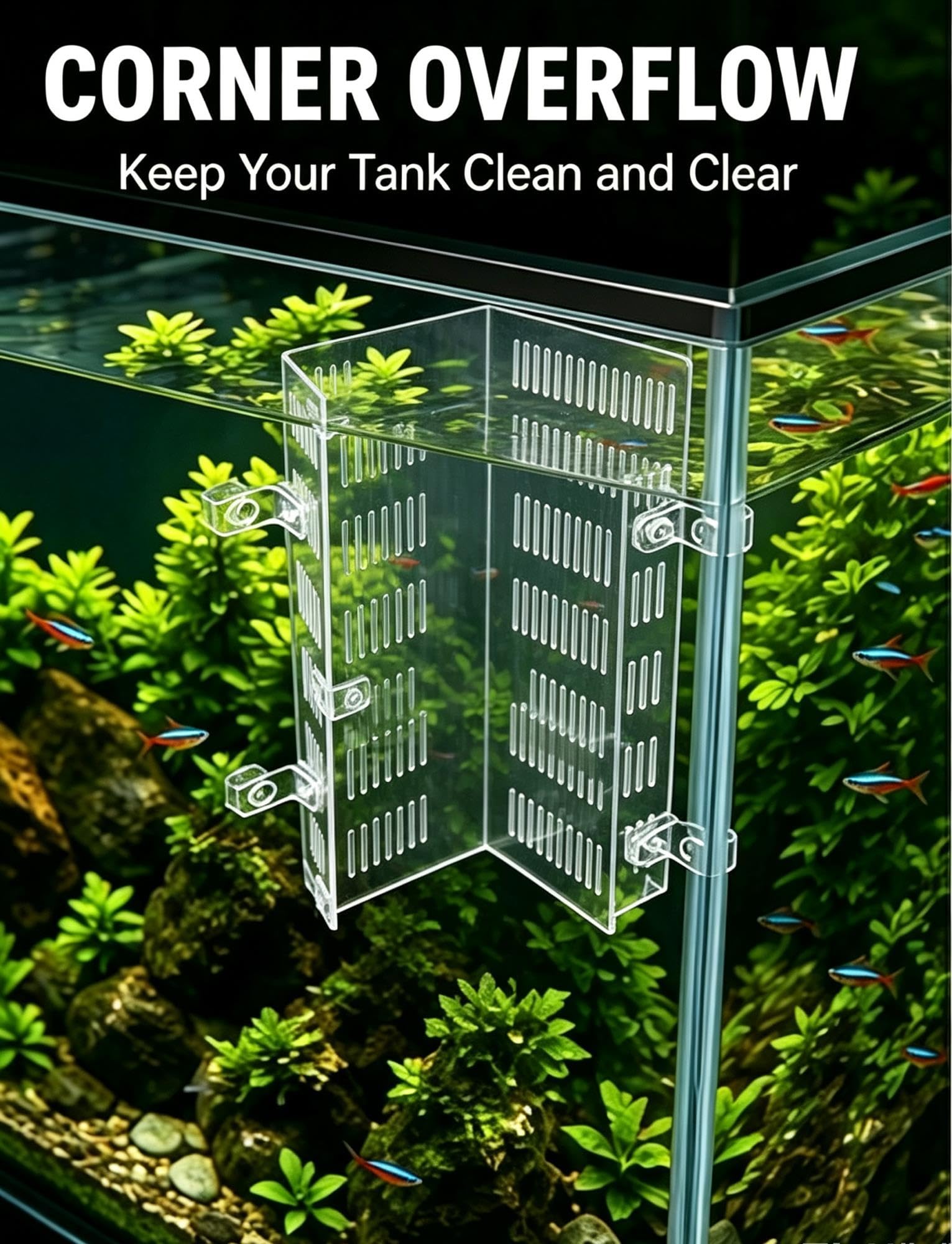 Genérico Protector Bomba Acuario, Divisor Acrílico 5 mm, Cubrefiltro