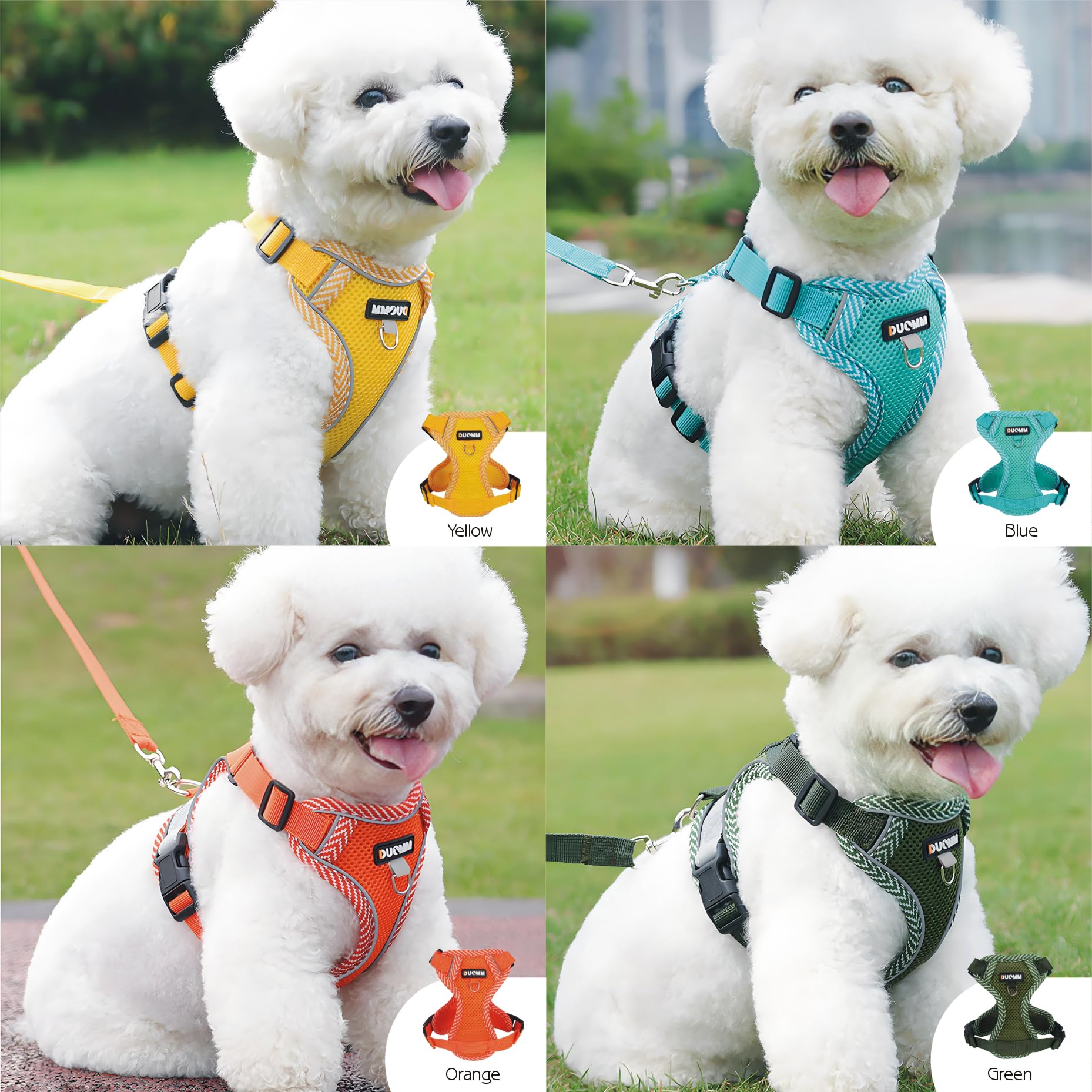 No-Pull Dog Harness for 7-10 lbs Pets, Reflective Escape-Proof Vest with Front Clip, Includes 1.5m Leash - image 2