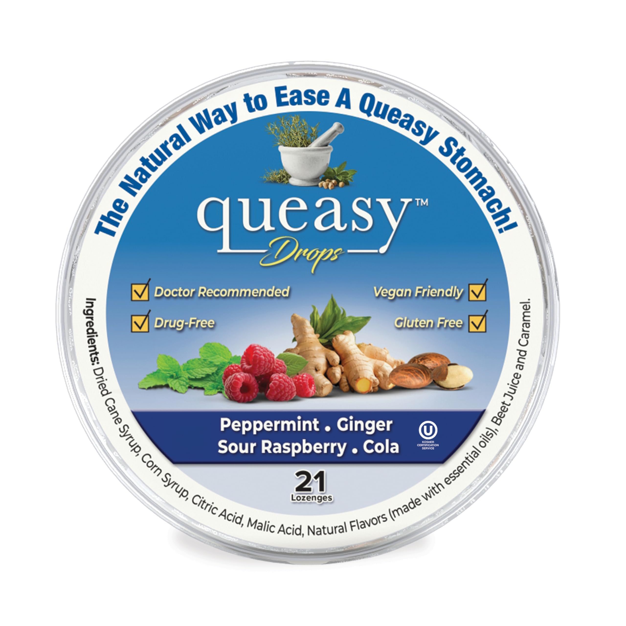Three Lollies SF24262 Queasy Drop for Nausea Relief, Assorted, 21 Count