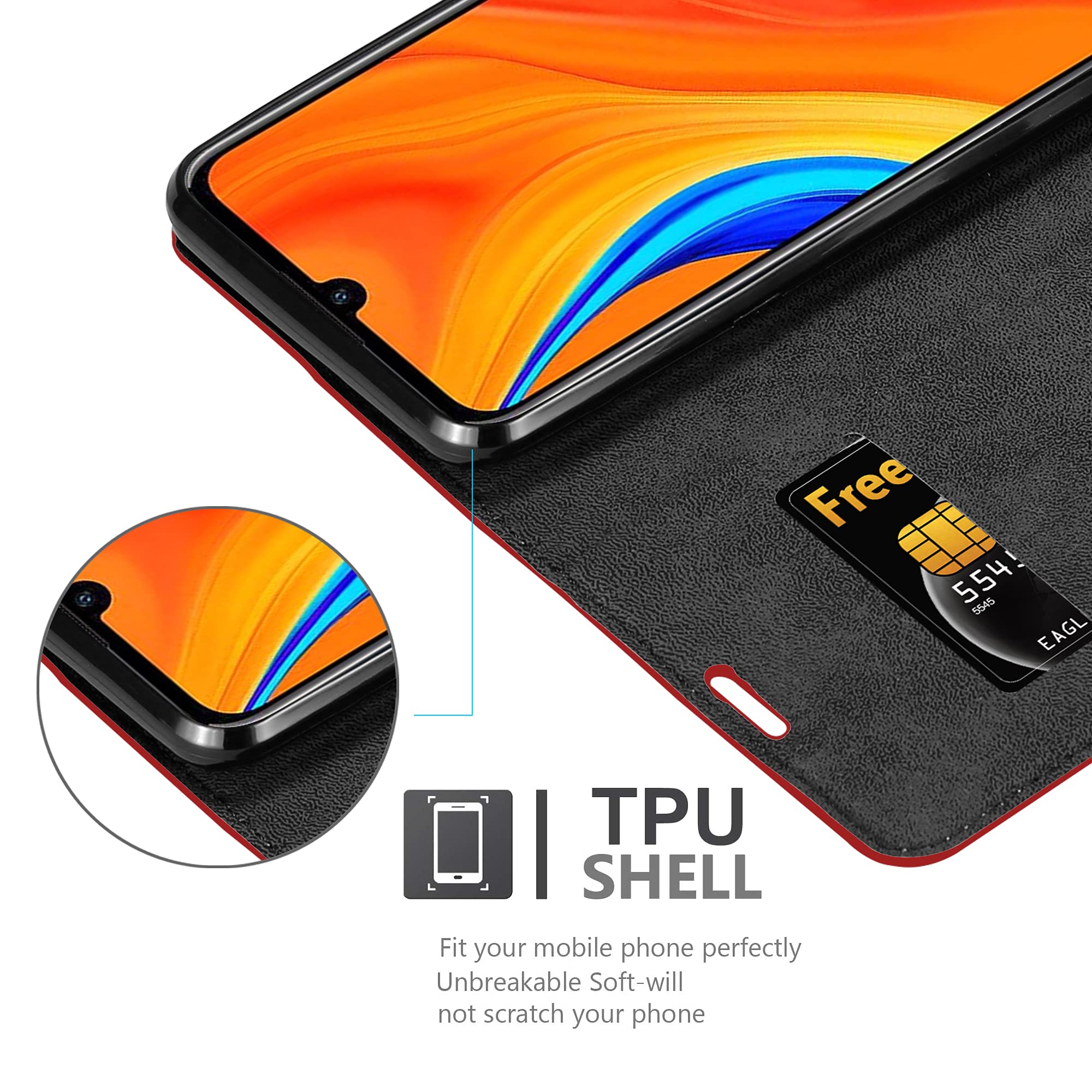 Cadorabo Custodia Libro compatibile con Oppo Reno6 5G in TURCHESE PETROLIO - con Vani di Carte, Funzione Stand e Chiusura Magnetica - Portafoglio Cover Case Wallet Book Etui Protezione