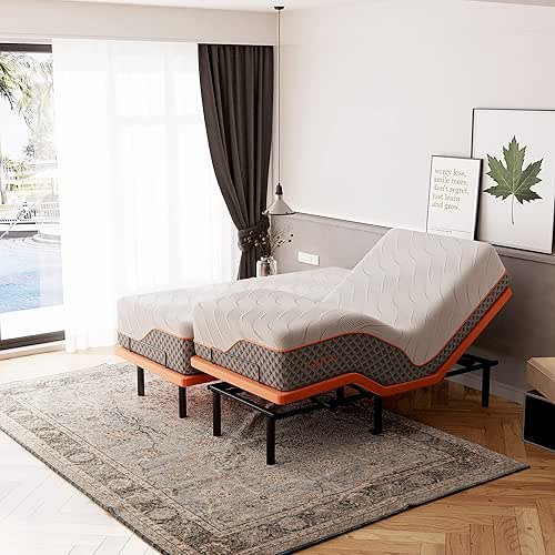 Split King Adjustable Bed Frame with Mattress - 14” Luxury