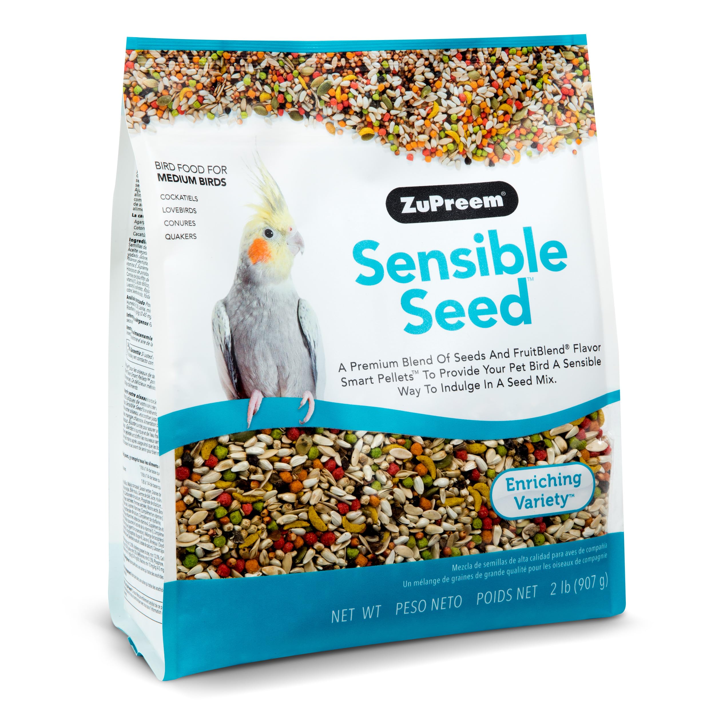 ZuPreemSensible Seed Bird Food For Medium Birds, 2 Pound Bag