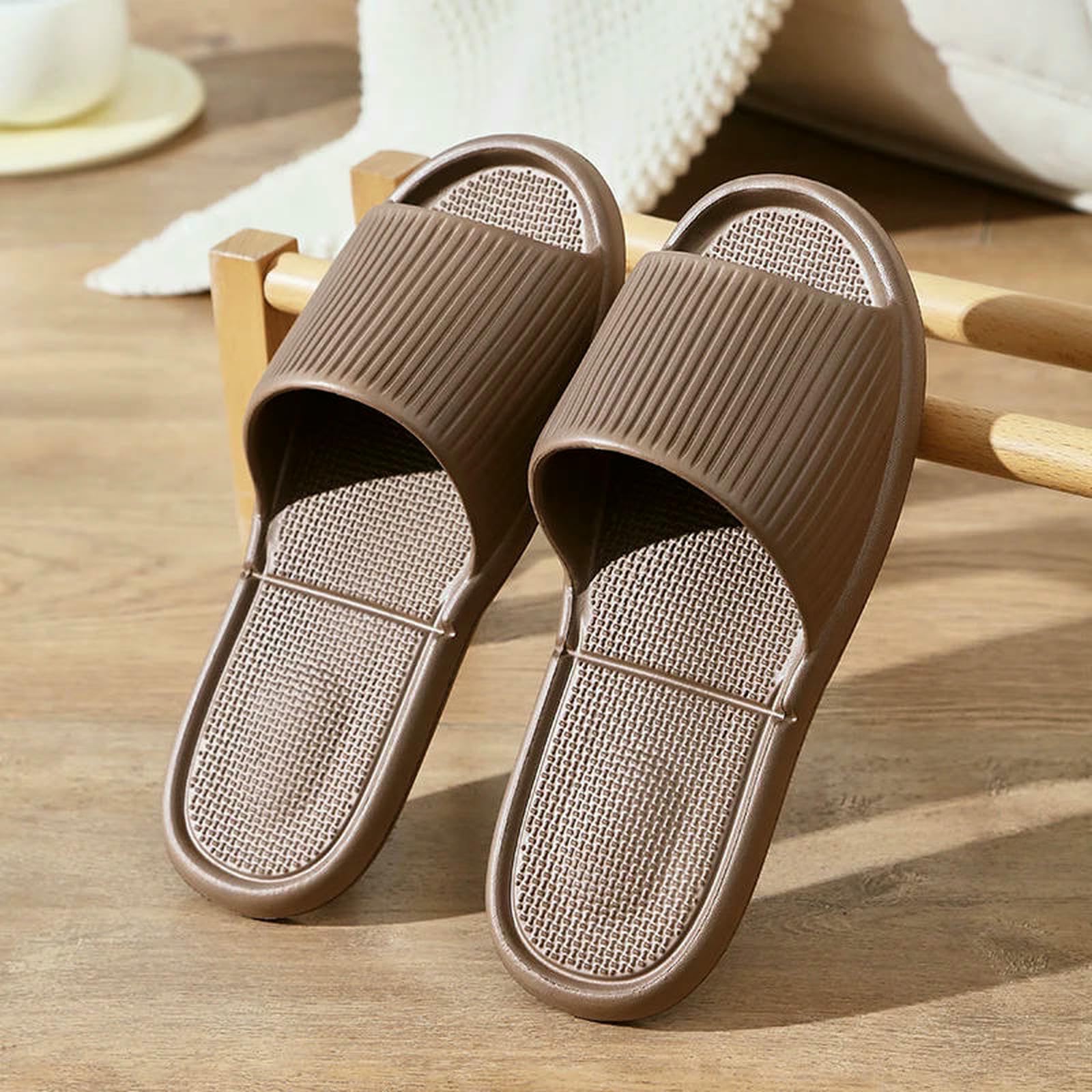 Ciabatte Slipisti da Viaggio Pieghevoli per Donne, Viaggi Portatili, Spiaggia Anti -Slip, d'Affari Uomini, Hotel, Pantofole La Doccia-nero-44-45