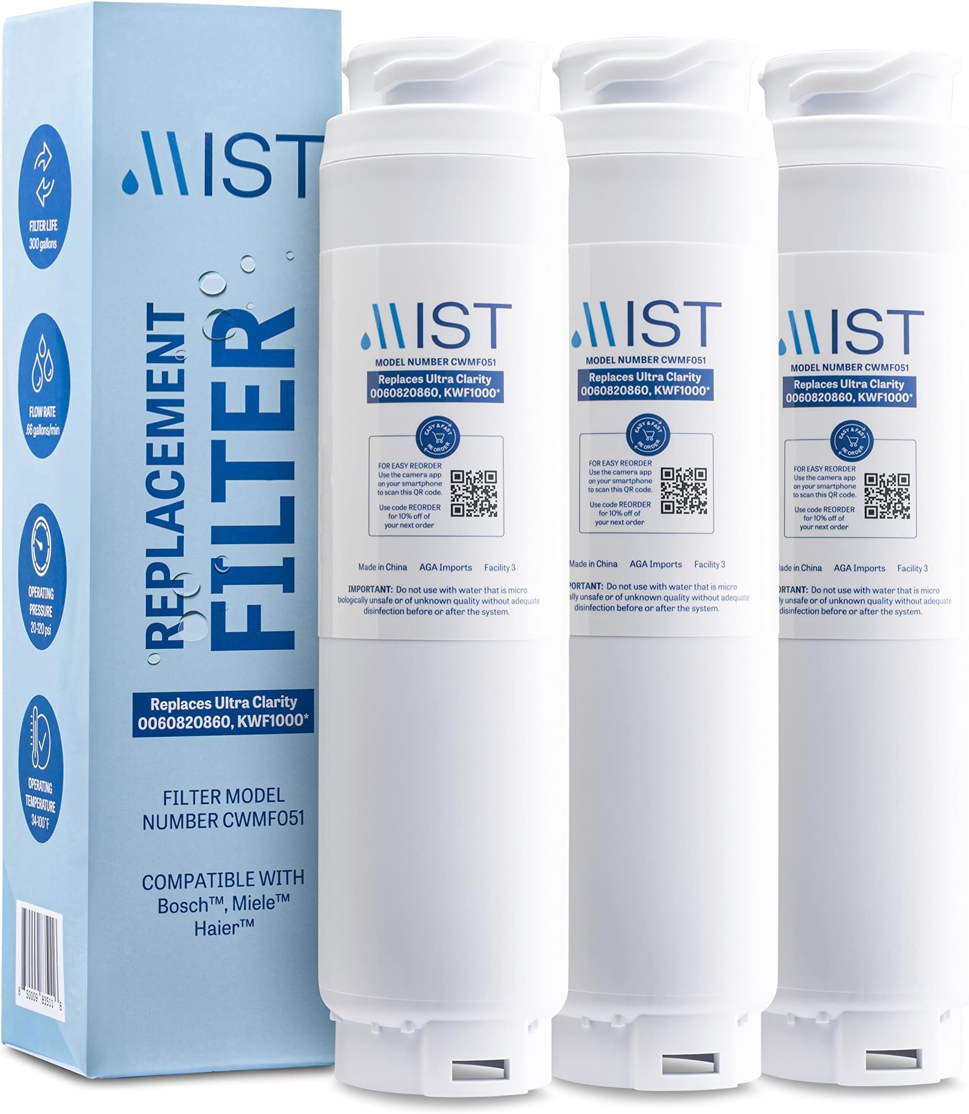 2Pack Replacement for Bosch B26FT70SNS01 Refrigerator