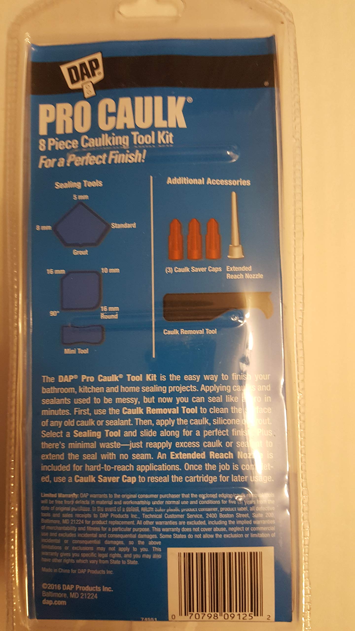 Caulk Finishing Tool,Plastic,Blue