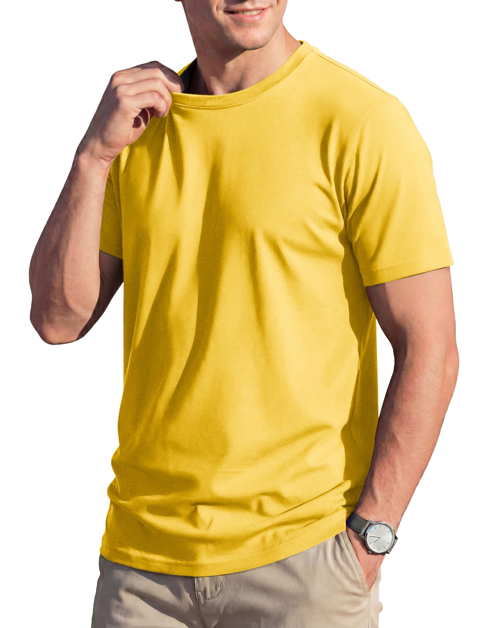 TACVASEN T Shirt Herren Kurzarm Baumwolle T-Shirt Rundhals Sommer Tshirt Regular Fit Basic Tops Weiches Casual Oberteil