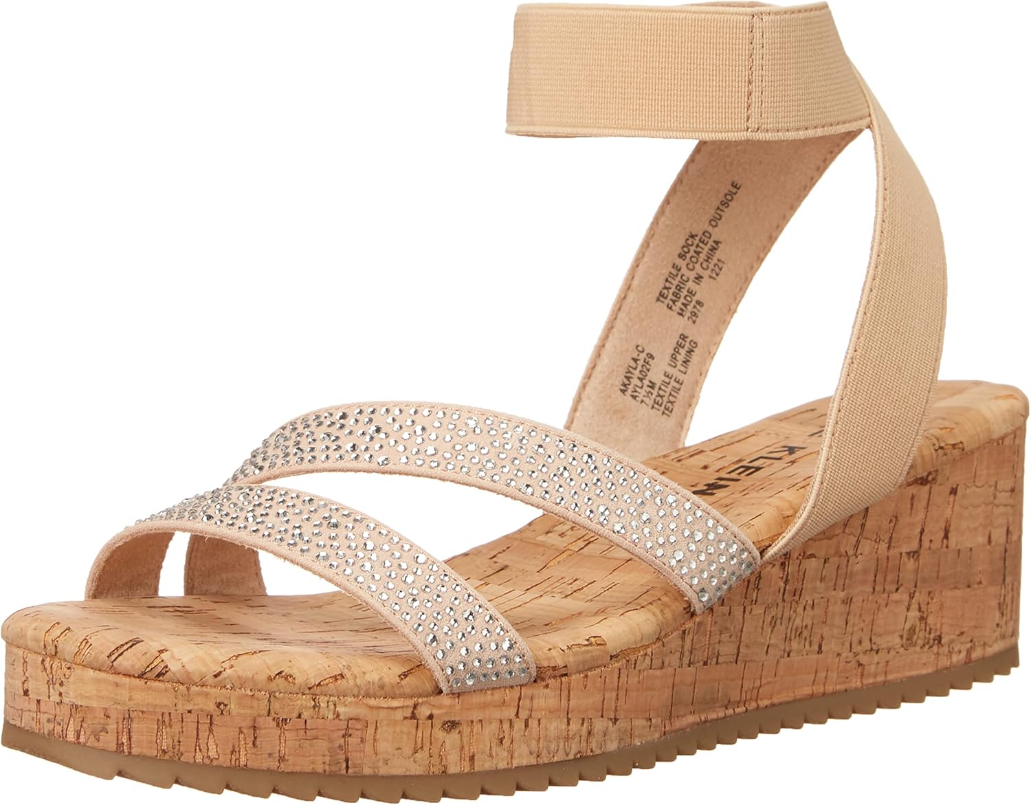 Anne Klein Women's AYLA-C Wedge Sandal, Natural, 8.5