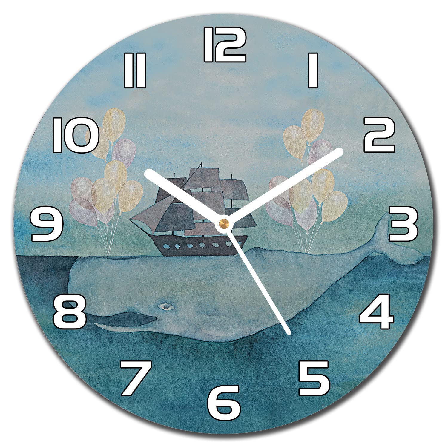 Horloge en verre moderne salon et cuisine 30 cm Whanea
