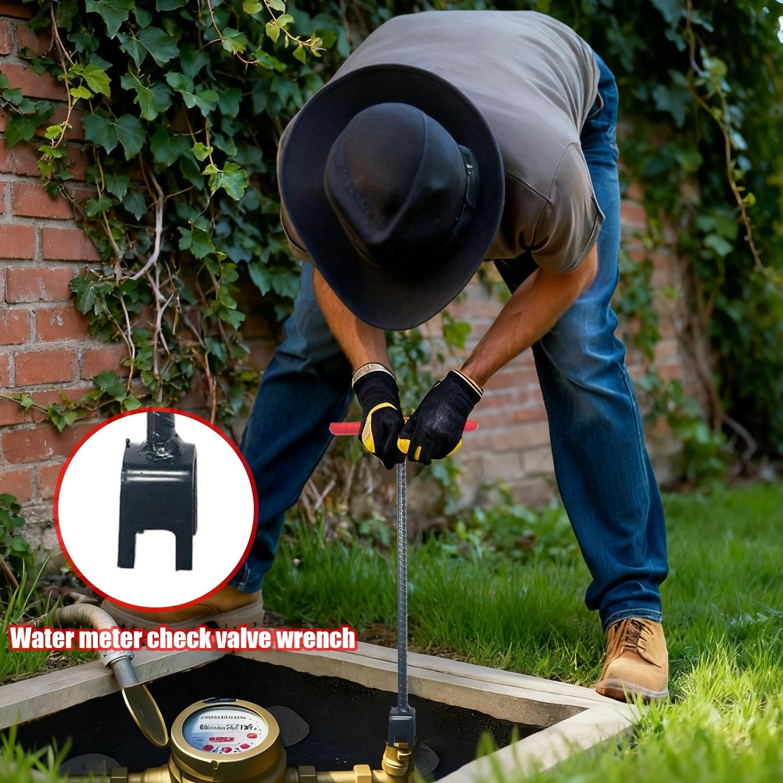 Llave Para Cortar Agua Forma T Multifuncional Antideslizante Ergonómica | Llave para Válvulas de Jardín Para Fontanería, Riego, Exterior, Jardín, Construcción, Hogar, Suministro Hídrico, Granja