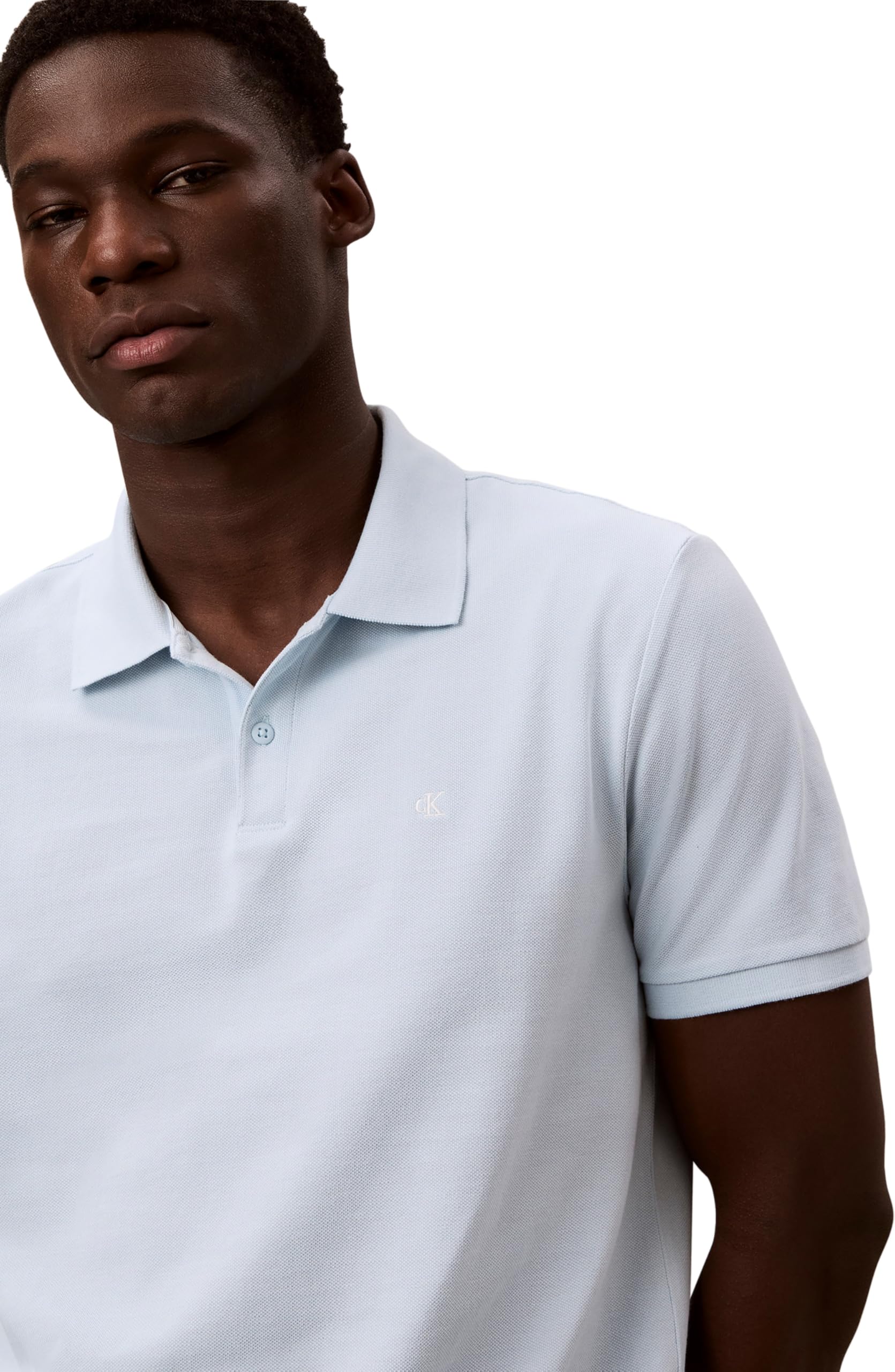 Calvin Klein Jeans Polos SS Monogram Pique yad Blanc de Blanc