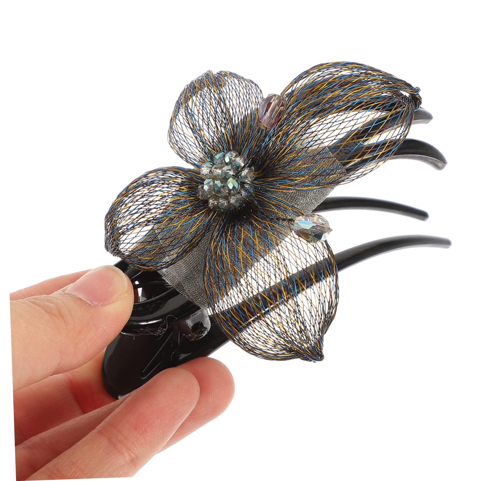Didiseaon 3 Para El Pelo Con Forma De Flor Para Mujer Pequeñas De Cocodrilo Pasadores Grandes Horquillas De Hilo De Seda Decorativas.