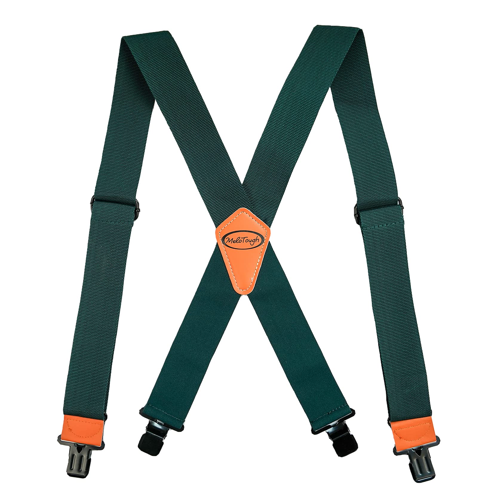 MELOTOUGH Men's Suspender 2" Wide Partial Elastic Strap for Jeans Pants