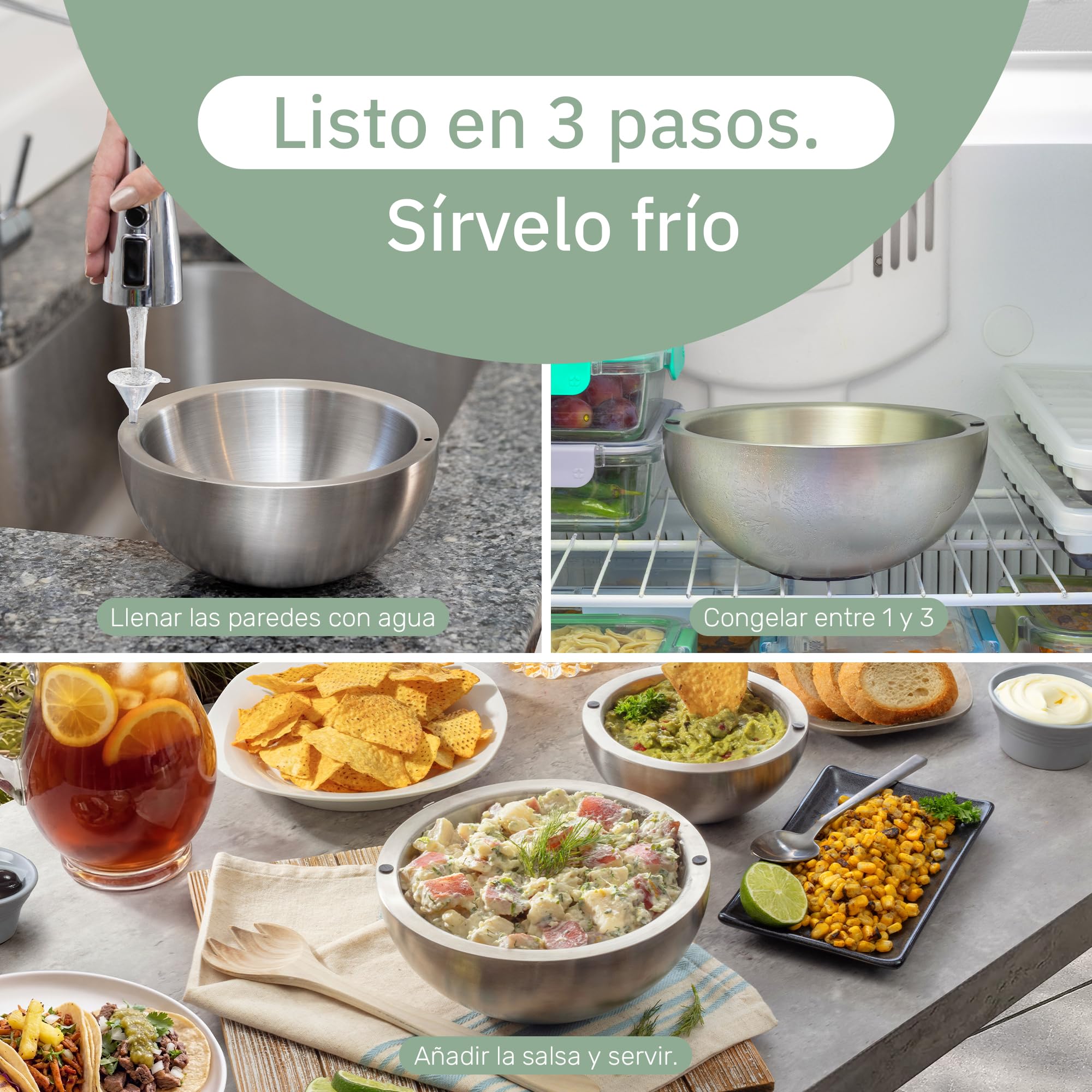 UCO Bol de Acero Inoxidable Doble Pared, 530 ml y 1 L (Pack de 2)