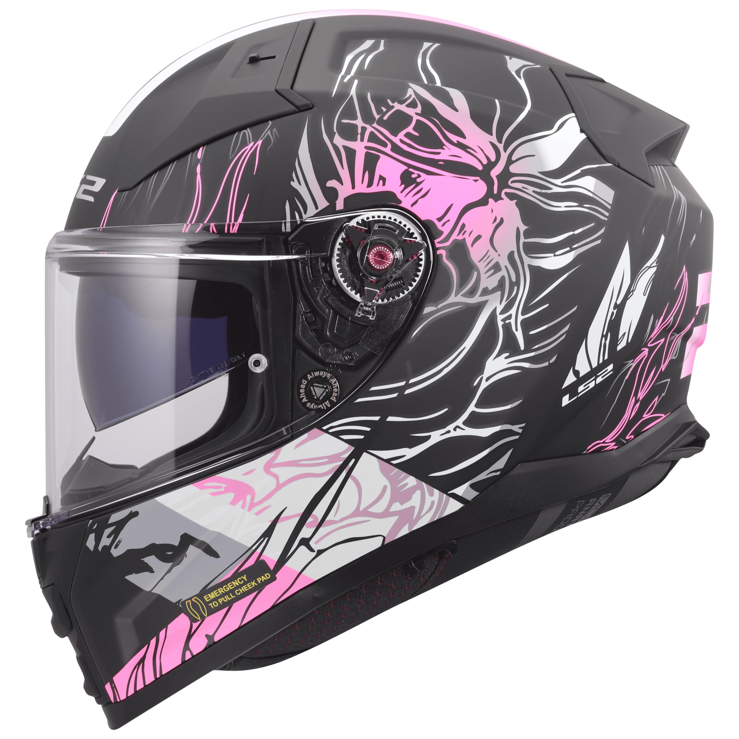 Casque LS2 Vector II Darflo Black Pink finition premium taille 2XS - 8