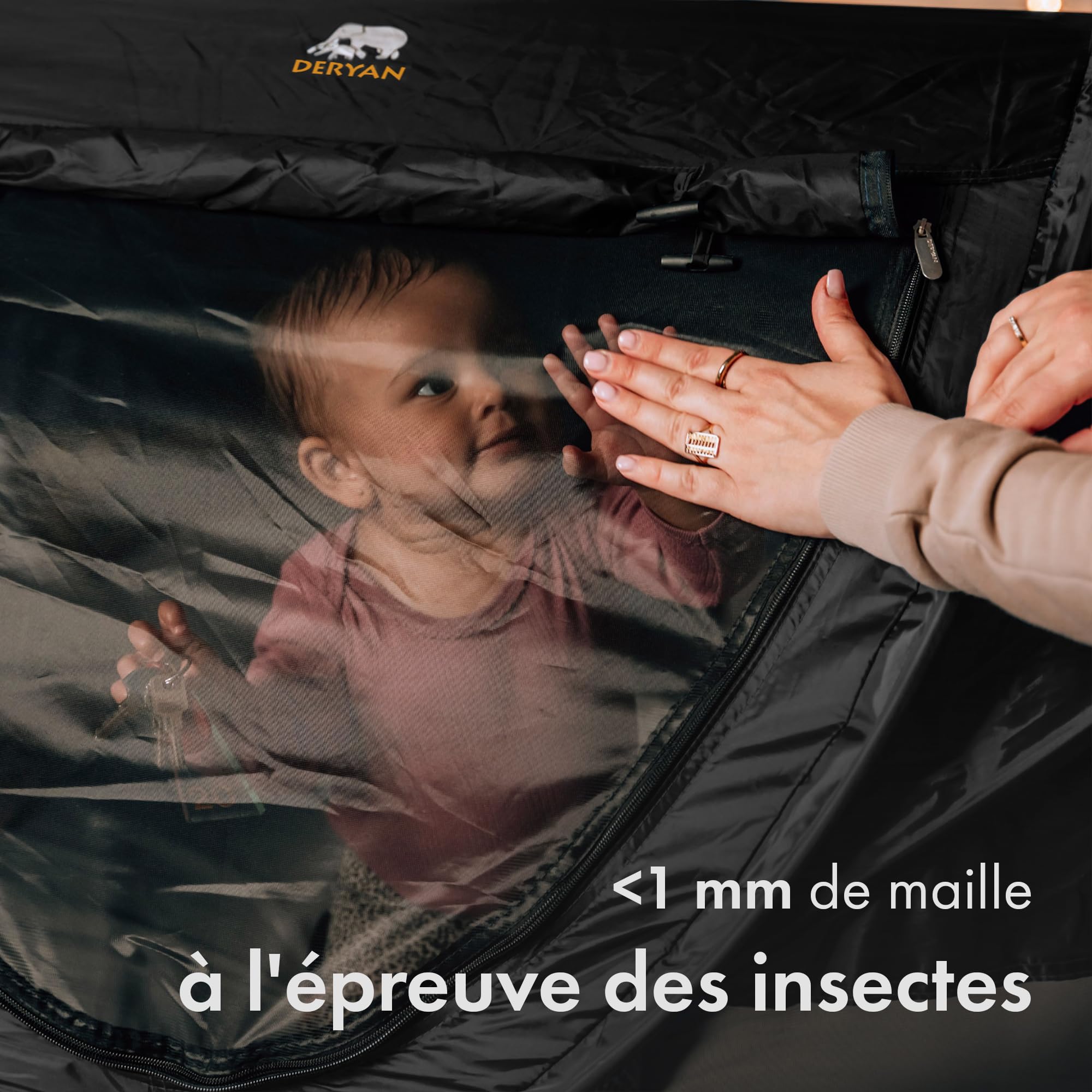 Deryan Travel Cot Peuter Luxe, łóżko podróżne, dla dzieci, lekkie, kompaktowe, składane, namiot dziecięcy, 2,4 kg