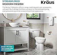 Vista 7 de Kraus Ventus KEA-17745BG - Estante de baño de vidrio con riel, acabado dorado cepillado, acabado dorado