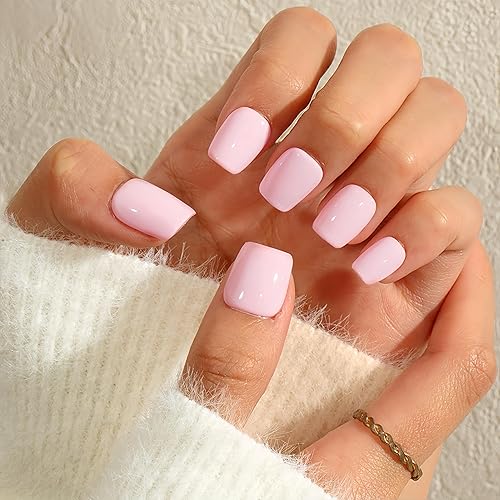 KQueenest Baby Pink Press On Nails Short - Acrylic Press