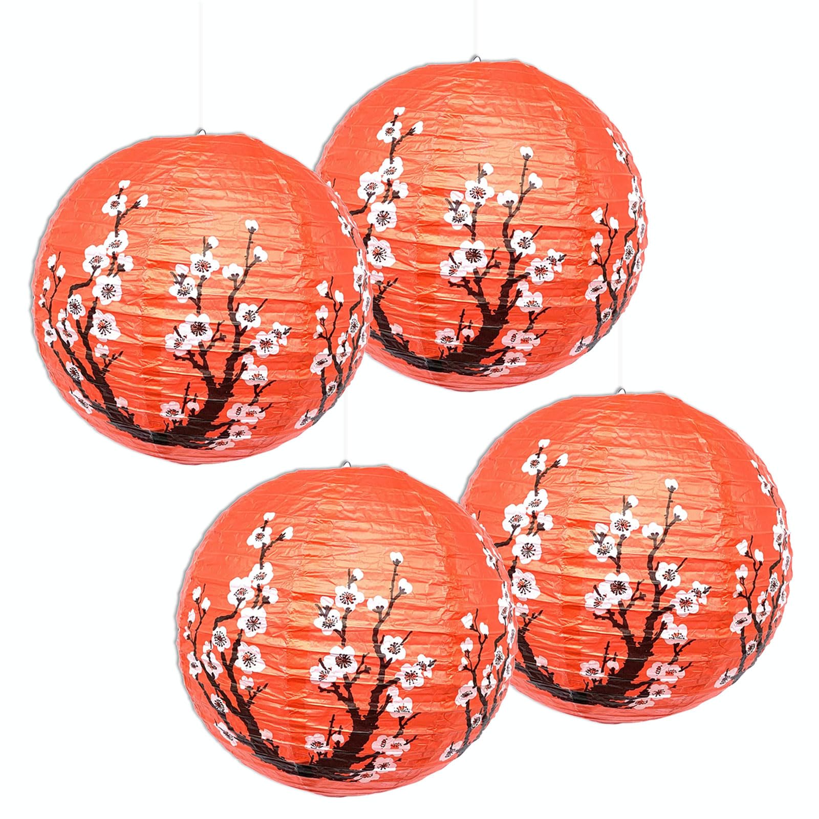 Elnwnnkc 4pcs Cherries Blossom Hanging Light Cherries Designed Paper Light Hanging Decoration for Celebration Space Homes Decorative Lights