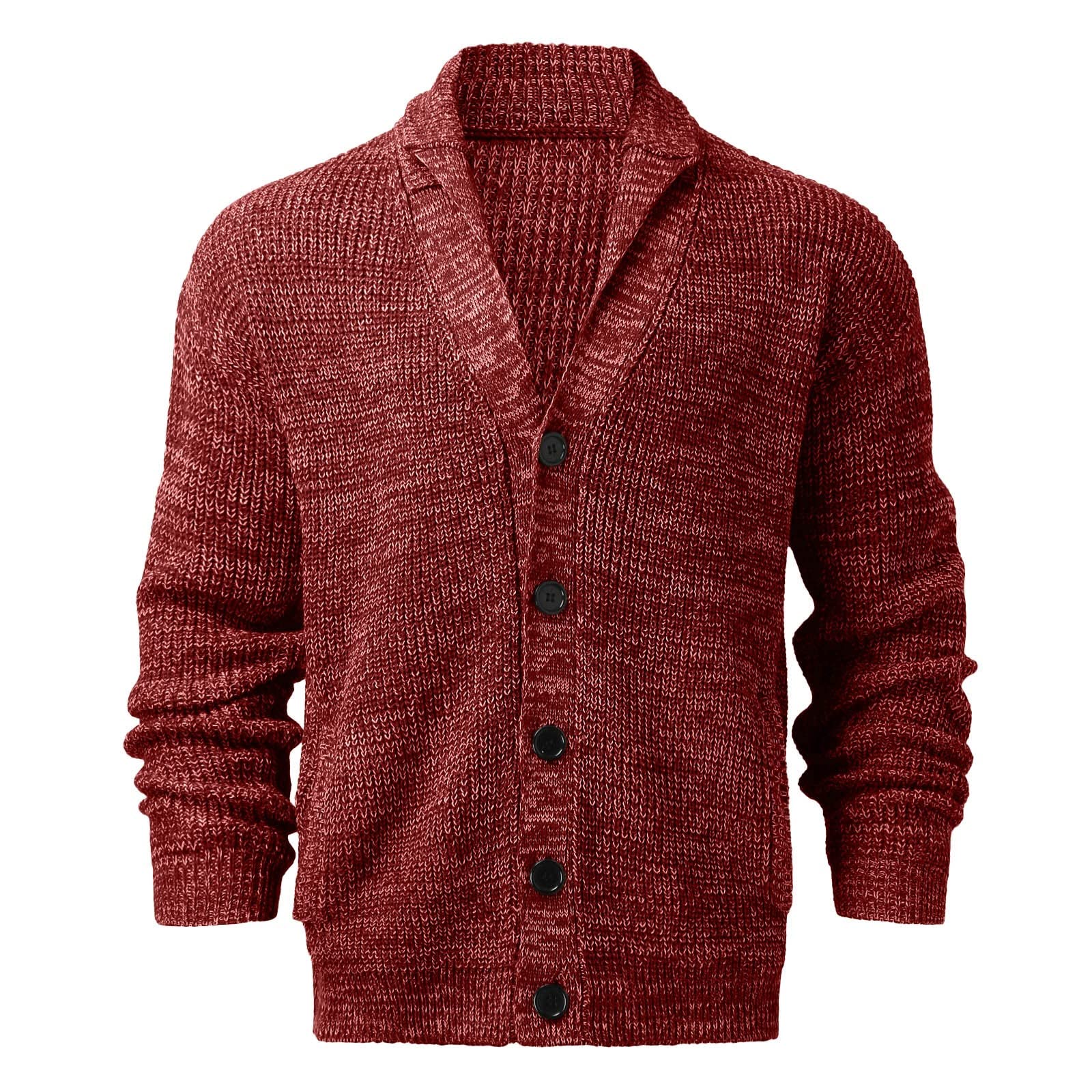 Genérico Cárdigan De Invierno para Hombre, Chaqueta Lana Hombre Cuello V Cierre De Botones Y Bolsillos para Chaqueta Primavera Y Otoño Cómodo Suave Abrigo Casual Moda para Exterior El Ocio