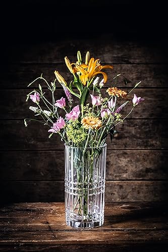 Miniatura 2 de Nachtmann Colección cuadrada, jarrón de vidrio de 11 pulgadas, diseño geométrico moderno, cristal bávaro, transparente, apto para lavavajillas