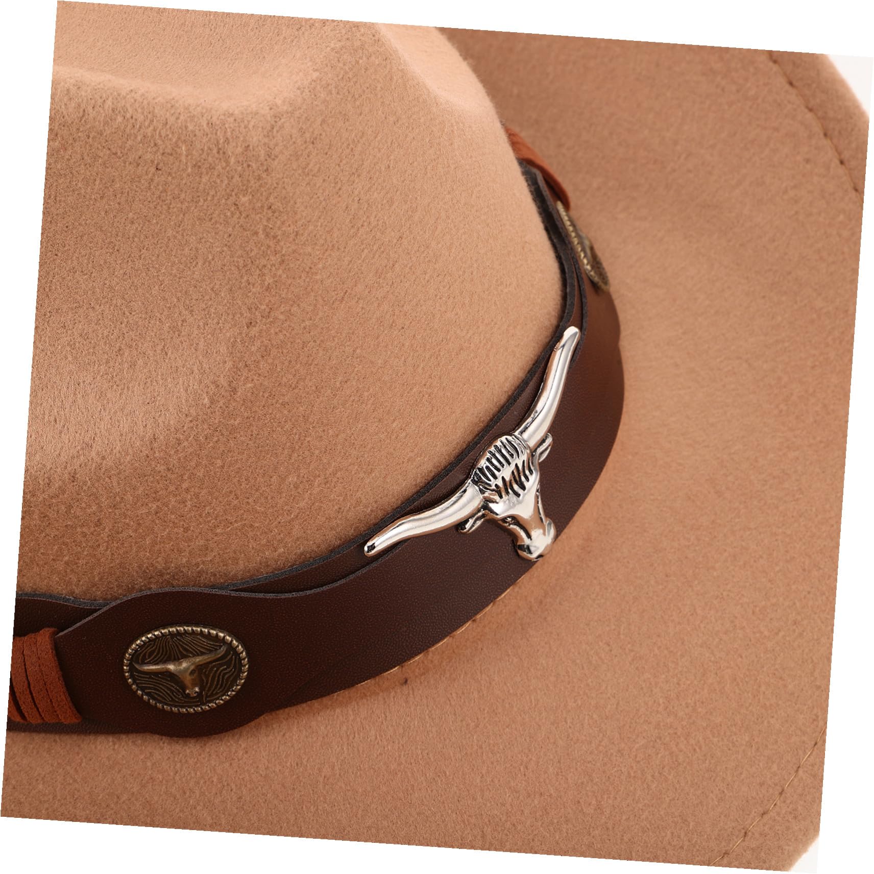 4pezzi Cappello Western Uomo Fibbia Regolabile Cappello Cowboy Unisex per Stagione Calda e Festival Realizzato in Morbido