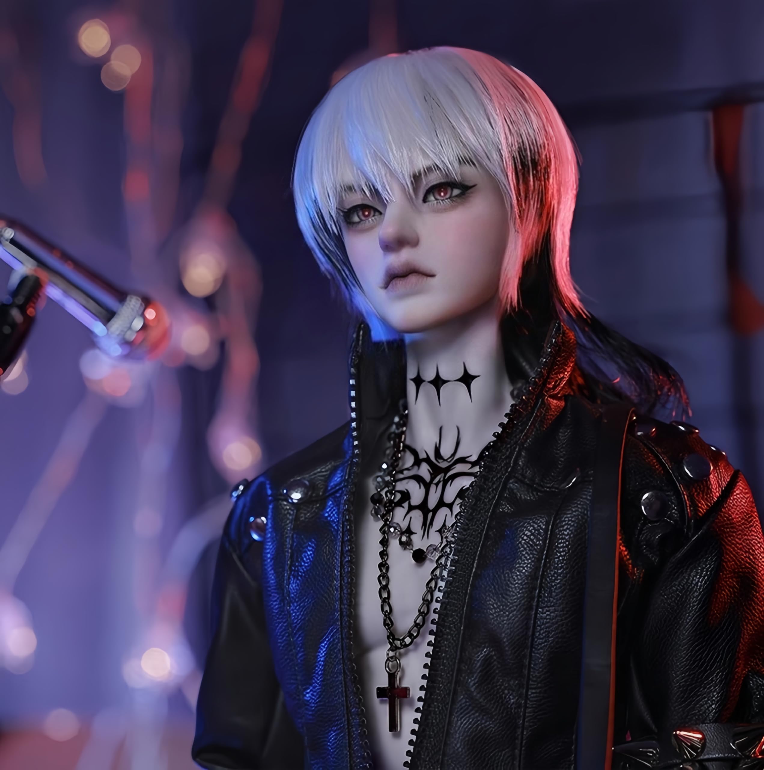 Bjd Dolls Male 1/4 Bjd Doll Ball Jointed Doll SD Doll Resin Handmade Makeup Home Desktop Decor and Gift Set (E)